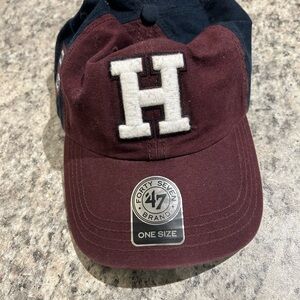 Harvard Crimsom Maroon and Black '47 Brand Cap with H Logo
